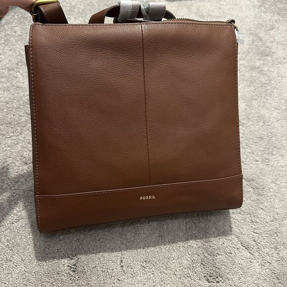 Fossil $250 Elina Convertible Backpack Leather Small Brown Satchel Minimalist - Picture 4 of 12